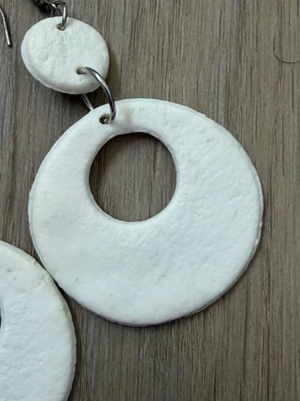 White summer earrings – photo 4